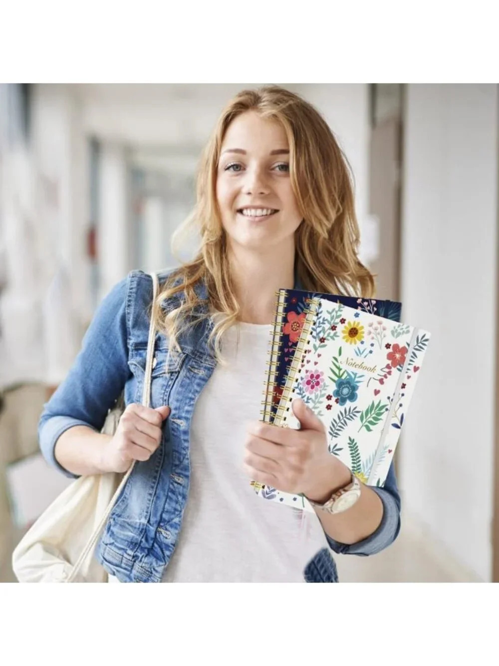 Floral Spiral Notebooks Set of 6 | College Ruled Journals for School & Office